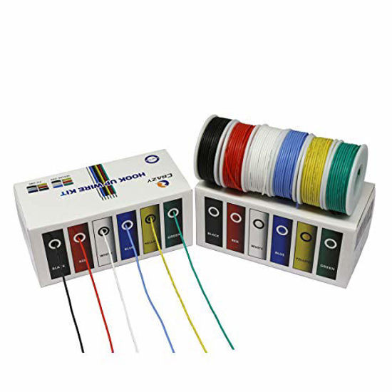 Picture of CBAZY 22 Gauge Flexible Silicone Wire Hook up Wire Kit (Stranded Wire Kit) Electric Wire 6 Colors 19.6 feet Each 22 AWG