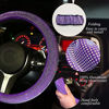 Picture of Purple Steering Wheel Cover for Women Girls, 15 inch Stretchy Bling Rhinestone Steering Wheel Covers Cute Car Accessories with 2 Pack Car Coasters for Cup Holders