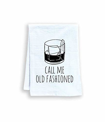 Picture of Funny Dish Towel, Call Me Old Fashioned, Flour Sack Kitchen Towel, Sweet Housewarming Gift, Farmhouse Kitchen Decor, White