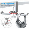 Picture of 6amLifestyle Dual Rotatable Headphone Stand Hanger Under Desk Clamp Headset Holder Aluminum Load up to 11lb Headset Stand Hanger Compatible with Universal Headphones, Silver 6A-13SV