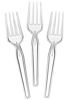 Picture of [200 Count] Settings Plastic Clear Forks, Heavyweight Disposable Cutlery, Great For Home, Office, School, Party, Picnics, Restaurant, Take-out Fast Food, Outdoor Events, Or Every Day Use, 4 Bags