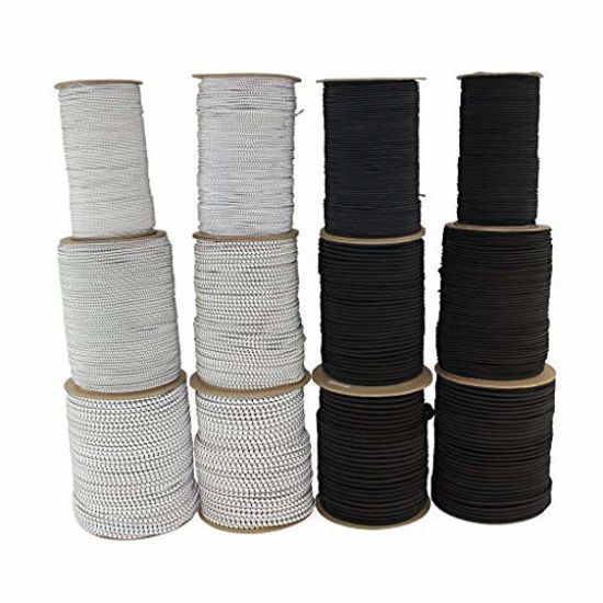 SGT KNOTS Polypro Bungee Shock Cord - Lightweight Elastic Rope for  Crafting, Industrial & DIY Projects (1/8 x 50ft Coil, White w Black  Tracer) 