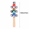 Picture of 5 Pack Christmas Hand Jingle Bells Wooden Christmas Jingle Stick Shaker Jingle Bells Musical Instrument Toy Hand Sleigh Bells for Holiday Home and Christmas Decoration