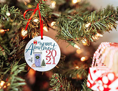 Picture of 2021 First Apartment Christmas Tree Ornament Couples Holiday Decoration Gift