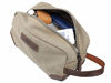 Picture of emissary Men's Toiletry Bag Leather and Canvas Travel Toiletry Bag Dopp Kit for Men Shaving Bag for Travel Accessories (Light Gray)