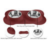 Picture of Hubulk Pet Dog Bowls 2 Stainless Steel Dog Bowl with No Spill Non-Skid Silicone Mat + Pet Food Scoop Water and Food Feeder Bowls for Feeding Small Medium Large Dogs Cats Puppies (S, Burgundy)