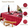 Picture of Mebakuk Rectangle Table Cloth Checkered Style Tablecloth Spill-Proof Antiwrinkle and Shrink Proof Decorative Fabric Table Cover for Dining and Outdoor Use (Oblong 52 x 70 Inch (4-6 Seats), Red)