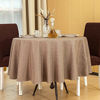 Picture of Mebakuk Round Table Cloth Linen Farmhouse Tablecloth Spill-Proof Antiwrinkle and Shrink Proof Tablecloth Decorative Fabric Table Cover for Dining and Outdoor Use (60 inch Round (2-4 Seats) Flaxen)