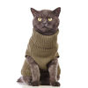 Picture of Jnancun Cat Sweater Turtleneck Knitted Sleeveless Cat Clothes Warm Winter Kitten Clothes Outfits for Cats or Small Dogs in Cold Season (Large, Olive Green)
