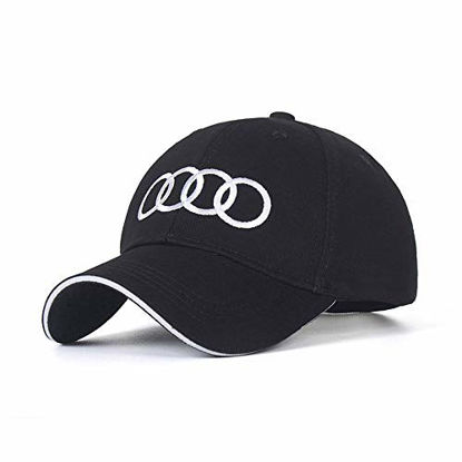 Picture of ANAISI Auto Sport Audi Car Logo Adjustable Baseball Cap,Unisex Hat Travel Cap Car Racing Motor Hat for Man,Women - Black (Audi)