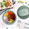 Picture of Bentgo Bowl - Insulated Leak-Resistant Bowl with Collapsible Utensils, Snack Compartment and Improved Easy-Grip Design for On-the-Go - Holds Soup, Rice, Cereal & More - BPA-Free, 21.2 oz (Khaki Green)