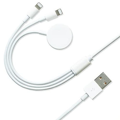 Picture of Otshaee 3 in 1 Cable Compatible with Apple Watch Charger for iPhone and iWatch Series (1m)