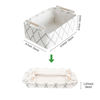Picture of LUFOFOX Decorative Collapsible Rectangular Fabric Storage Bin Organizer Basket with Wooden Handles for Clothes Storage,12.6x8.7x4.7 inch,White