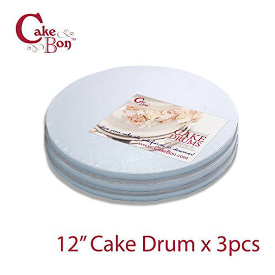 The Baked Studio - 12 Inch 12mm Thick Round White Gloss DRUM Cake