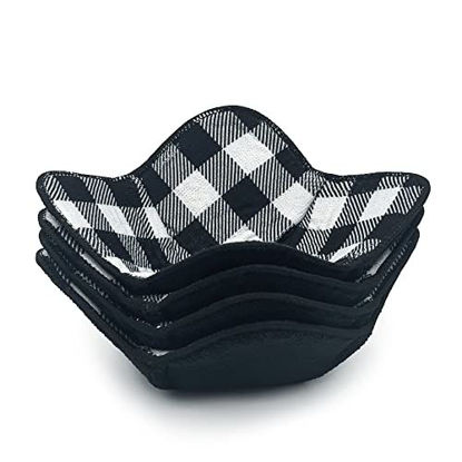 Picture of Microwave Bowl Holders for Hot Food Set of 4 Bowl Huggers for Hot Food Bowl Cozy for Soup Bowl Hot Pads, Black