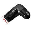 Picture of Aluminum 90 Degree Elbow -10 AN AN10 Male To 1/2" NPT Male Fitting Adaptor Connector, Black