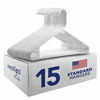 Picture of Neaties Clothes White Plastic Hangers with Bar Hooks, Heavy Duty Standard Plastic Hangers for Pants, Shirts, or Dress, 15pk