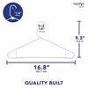 Picture of Neaties Clothes White Plastic Hangers with Bar Hooks, Heavy Duty Standard Plastic Hangers for Pants, Shirts, or Dress, 15pk