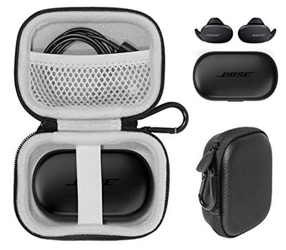 Picture of CaseSack Protective case for Bose QuietComfort Noise Cancelling Earbuds - True Wireless Earphones , Mesh Accessories Pocket, Compact and Light Weight Strong case, carabinerlack