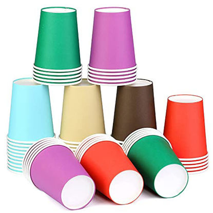 Picture of 8 Oz Christmas Party Paper Cups 60 Pack ,6 Colors Disposable Paper Cups for Iced Beverages Paper Cups and Hot Coffee Paper Cups,suitable for Holiday Party Wedding Picnic BBQ Travel and Home Kitchen