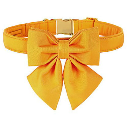 Picture of Maca Bates Dog Collar-12 Solid Colors,Sailor Bow Tie Adjustable Collar with Golden Metal Buckle