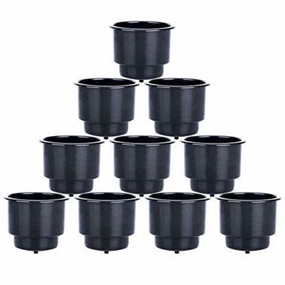 Picture of Amarine Made Recessed Plastic Cup Drink Can Holder with Drain Hole for Boat Truck Car Table Black (10)