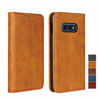 Picture of Samsung Galaxy S10e Wallet Case, SailorTech Premium PU Leather Protective Folio Flip Cover with Stand Feature and Built-in Magnet 3-Slots ID&Credit Cards Pockets for galaxy s10e case5.8"-Light Brown