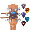 OMMUU funny acoustic electric small leather personalized pocket guitar bass pick variety pack quarter keychain holder accessories case feel better gift for men dad musicians on guitar holster bag 