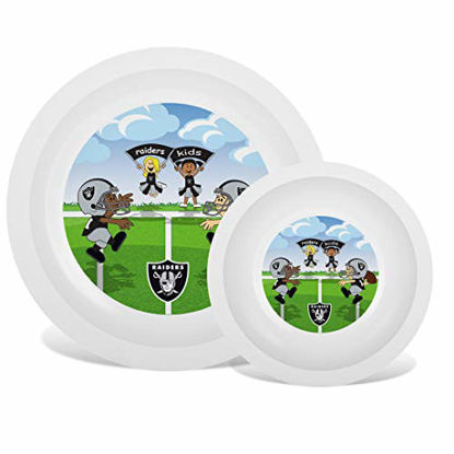 Picture of Baby Fanatic NFL Legacy Infant Plate & Bowl Set, Oakland Raiders, for Ages 6 Months & Up