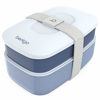 Picture of Bentgo Classic - All-in-One Stackable Bento Lunch Box Container - Modern Bento-Style Design Includes 2 Stackable Containers, Built-in Plastic Utensil Set, and Nylon Sealing Strap (Slate)