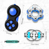 Picture of 3 Pieces Handheld Mini Fidget Toy Set Includes Six Roller Chain and Key Flippy Chain Bike Chain Fidget Handheld Fidget Pad Stress Relief Toys Set for Adults Teens Relieve Stress (Black and Blue)