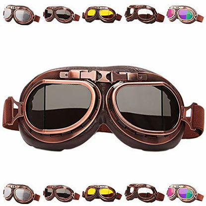 Picture of Peicees Vintage Helmet Goggles Motorcycle Goggles Bike Motorcross Pilot Goggle