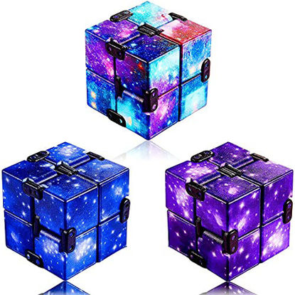 Picture of Infinity Cubes 3 Pieces Fidget Toys Set, Fidget Blocks for Stress and Anxiety Relief for Adults and Kids Hand-Held Magic Puzzle, Fidget Cube for ADD ADHD Killing Time
