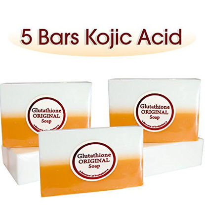 Picture of 5 Bars Kojic Acid & Glutathione Dual Whitening/bleaching Soap