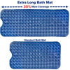 Picture of SlipX Solutions Extra Long Bath Tub and Shower Mat 39 x 16 Inch, Non-Slip Traction, Longer Than Standard Bathtub Mats (200 Suction Cups, Machine Washable) (Navy)
