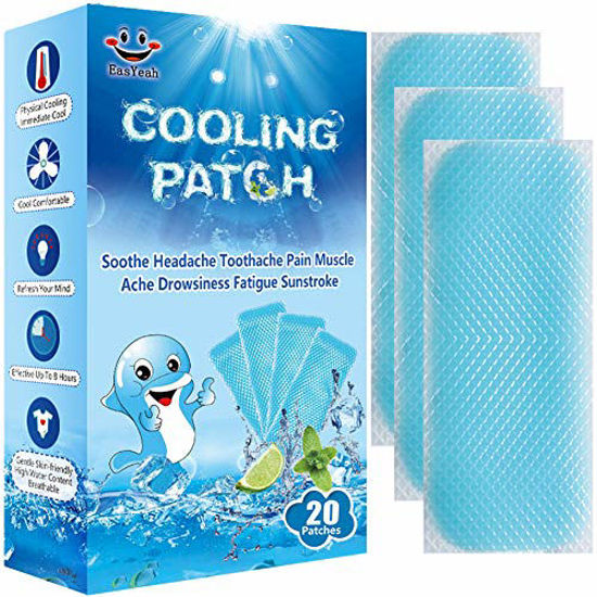 Picture of Cooling Patches for Fever Discomfort & Pain Relief, Cooling Relief Fever Reducer, Soothe Headache Pain, Pack of 20
