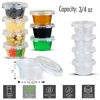 Picture of (0.75 Oz) Medicine Cups with Lids - Condiment Containers, Small Sample Cups, Leak-Resistant, Tight fit, Easy Snap-on Lids - Clear and Fully Transparent. (Bulk Pack 200 Cups + 200 Lids)