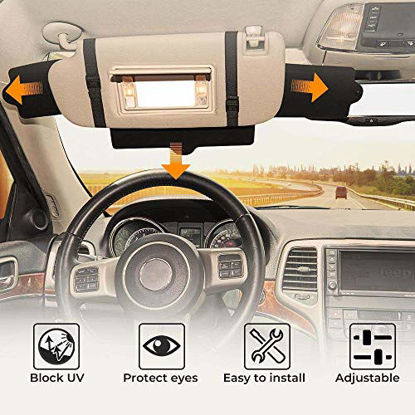 Picture of JoyTutus Car Sun Visor Sunshade Extender, Adjustable Car Sun Visor Extender Protects from Anti-Glare, UV Rays Blocker Window Sun Visor Windshield Sunshade Extender for Car SUV