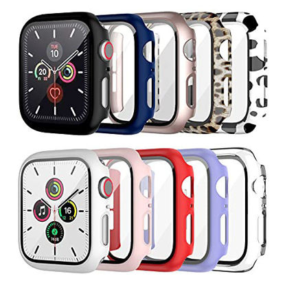 Picture of 10 Pack Case for Apple Watch Series 3/2/1 38mm with Tempered Glass Screen Protector, BHARVEST High Definition Scratch Resistant Hard PC Bumper Cover for Apple Watch Accessories (10 Colors, 38mm)
