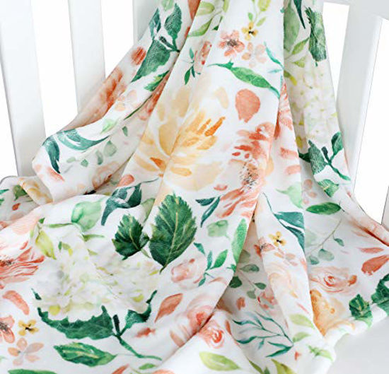 GetUSCart Sahaler Succulents Cactus Plush Fleece Throw Receiving Baby Blankets for Boys and Girls Fleece Plush Blanket for Nursery Crib Stroller Toddler Bed Carseat 30x40 Secret Garden