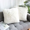 Picture of Uhomy 2 Packs Home Decorative Super Soft Luxury Series Plush Faux Fur Throw Pillow Cover True Color Cushion Case for Sofa/Bed. 18x18 Inch 45x45 cm True White