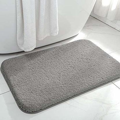 Picture of DEXI Bathroom Rug Mat, 24x16, Extra Soft and Absorbent Bath Rugs, Machine Wash Dry, Non-Slip Carpet Mat for Tub, Shower, and Bath Room, Grey