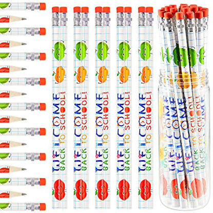 Picture of Queepe 36 Pieces Welcome Back To School Pencils First Day of School Pencils Motivational School Pencils Unsharpened, HB Lead Pencil for Children and Students, Classroom, Back to School Supplies