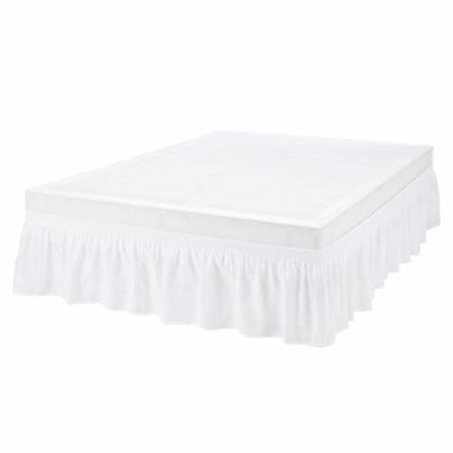 Picture of Amazon Basics Three Sided Wrap Around Ruffled Bed Skirt with Easy Fit Elastic, 16" Drop - Twin/TwinXL, Bright White