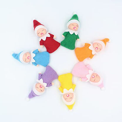 Picture of WULEEUPER Sleeping Elf Doll with Pacifier | Christmas Miniature Elf Doll Toys | New Year Holiday Decoration Party Gift (Purple)