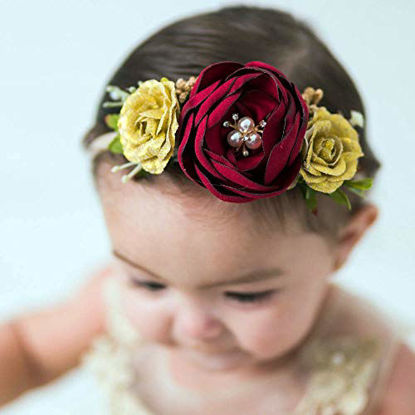 Picture of Baby Girl Floral Headbands Set - 3pcs Flower Crown Newborn Toddler Hair Accessories by mligril1-6 years old