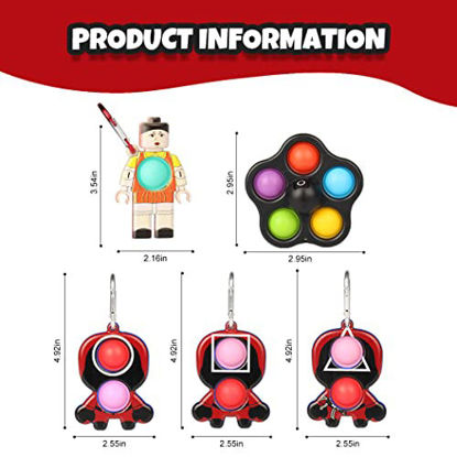 Picture of shinyis Squid Keychain Pop Fidget Toy,Simple Dimple Fidget Push Popper for for Autism Special Needs Stress Reliever