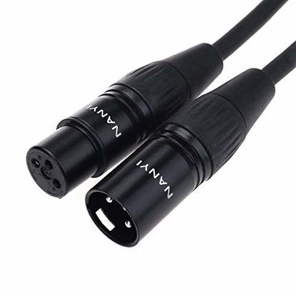 Picture of NANYI XLR Female to Female Splitter Microphone Cable XLR to XLR Patch Cables, 3-Pin XLR Female to Female mic Cable DMX Cable Patch Cords with Oxygen-Free Copper, (5FT)