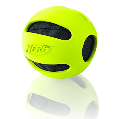 Picture of Nerf Dog Crunch and Squeak Rubber Ball Dog Toy, Medium/Large, Green
