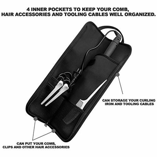 heat resistant curling iron travel case